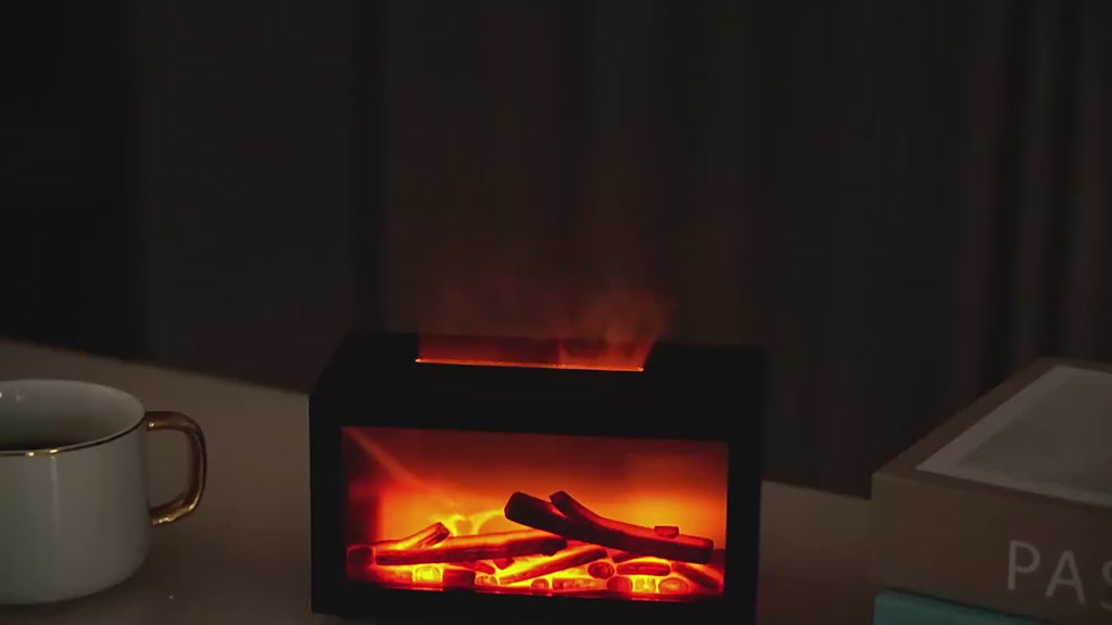 Diffuseur d'Huiles Essentielles Effet cheminée LED