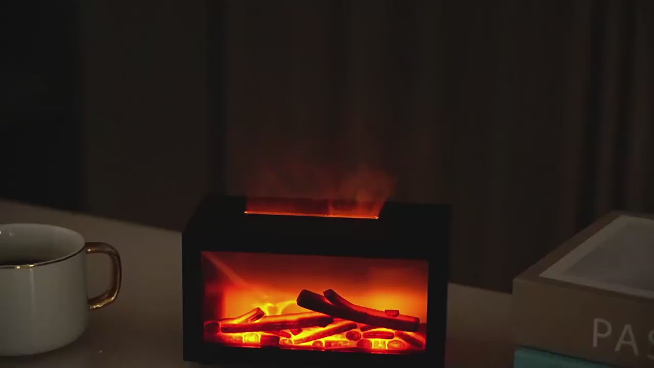 Diffuseur d'Huiles Essentielles Effet cheminée LED